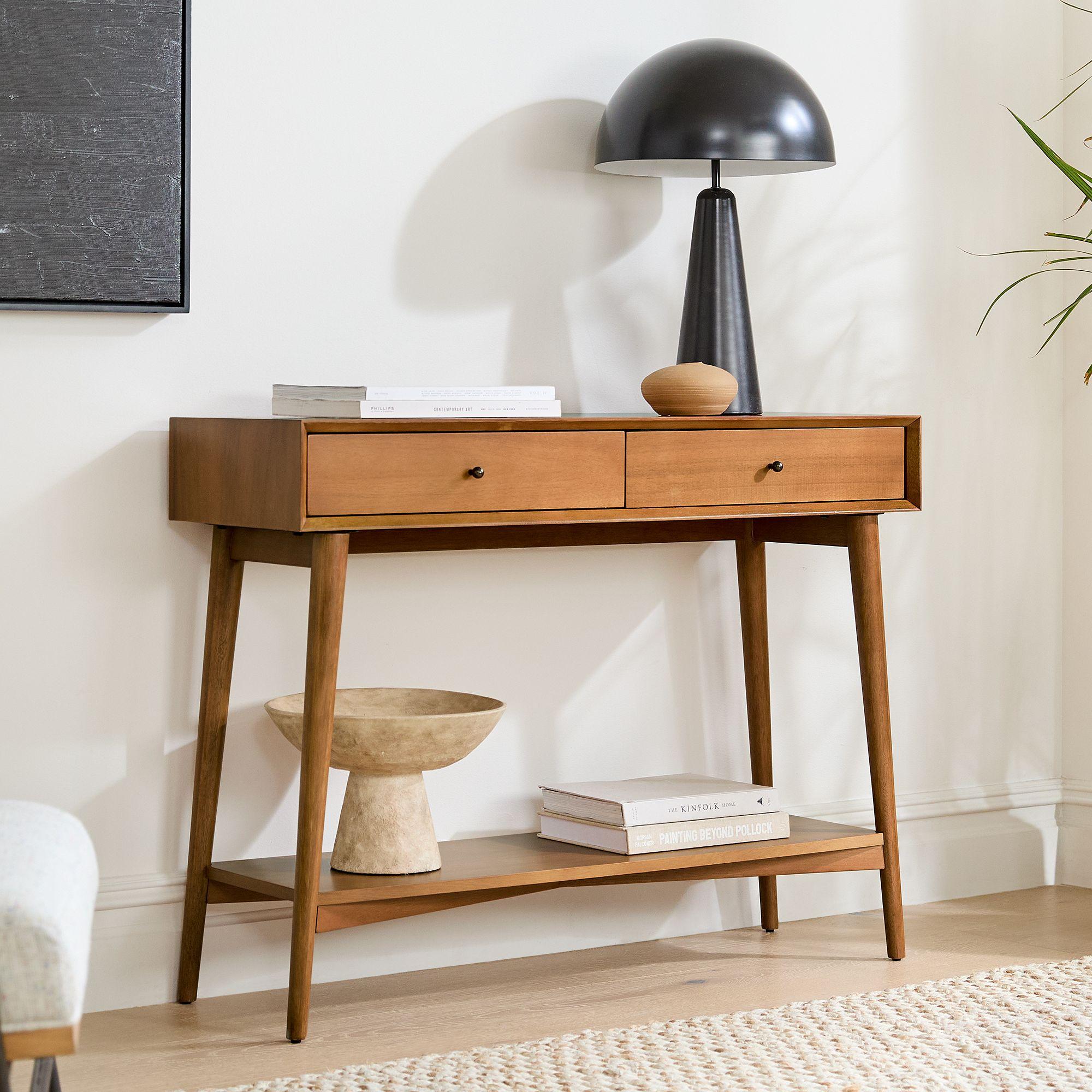 Small mid century console table discount